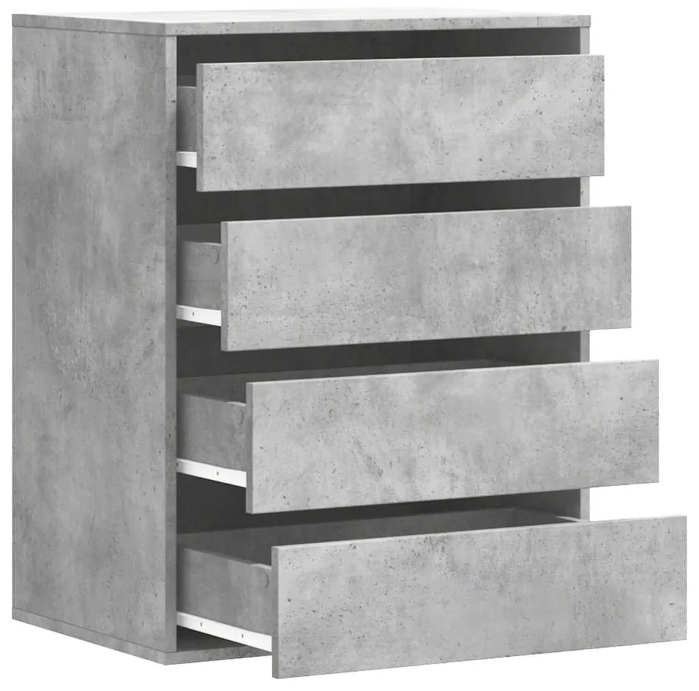 Cómoda com 4 Gavetas - 60x41x76 cm - derivados de madeira - cinzento c