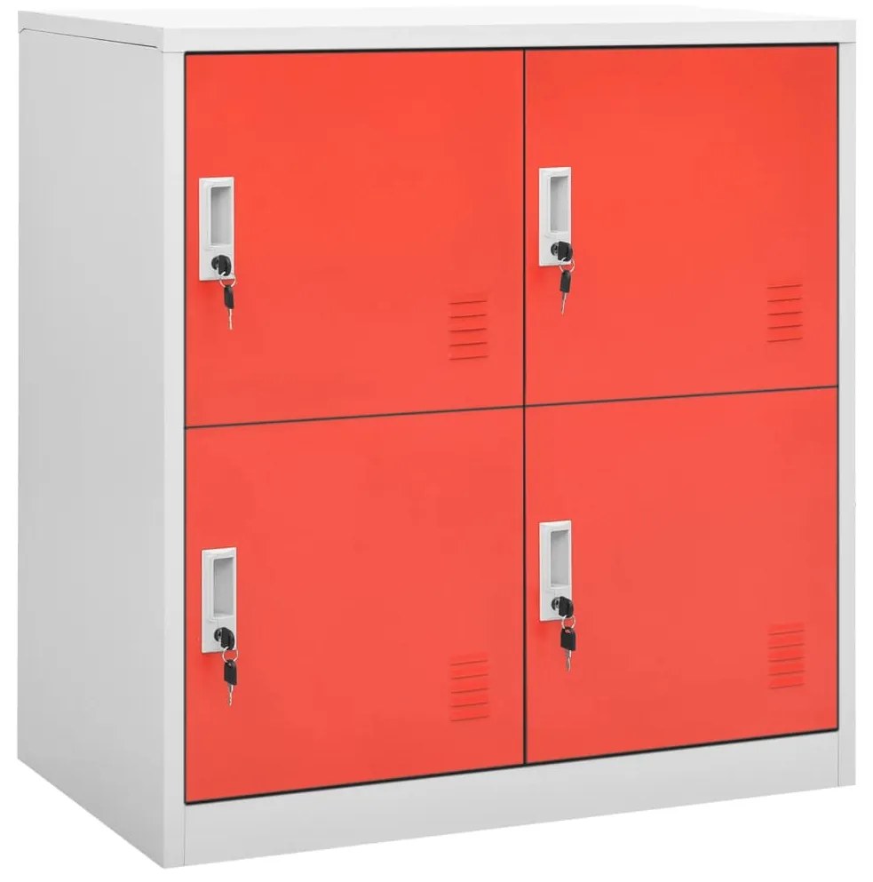 336434 vidaXL Cacifo 90x45x92,5 cm aço cinzento-claro e vermelho