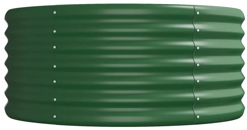 Canteiro elevado jardim 512x80x36 cm aço revestido a pó verde