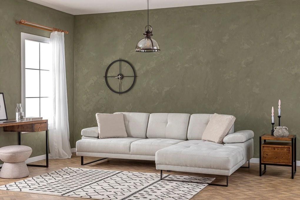 Sofá de Canto Mustang – Bege – 274 x 174 cm