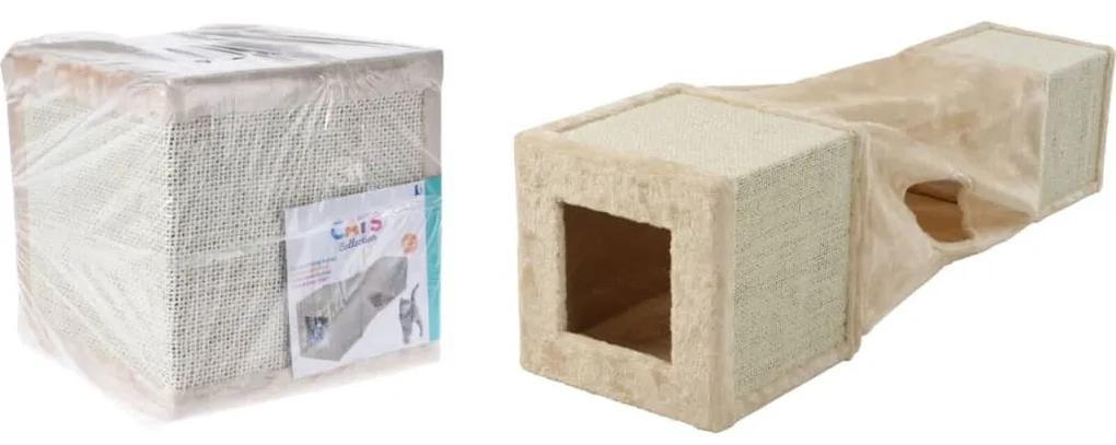 441905 Pets Collection Túnel arranhador para gatos 29x29x106 cm bege