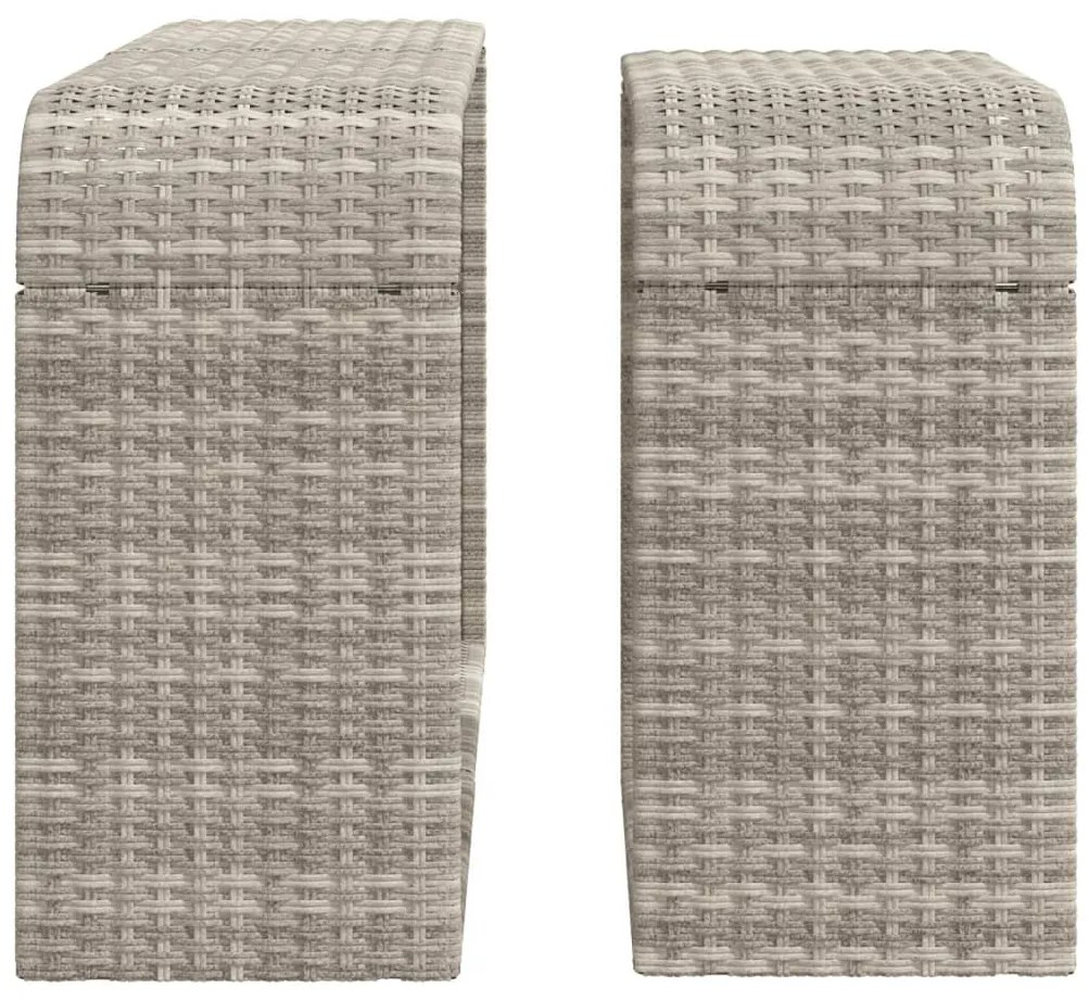 Prateleiras de arrumação 2 pcs vime PE cinzento-claro