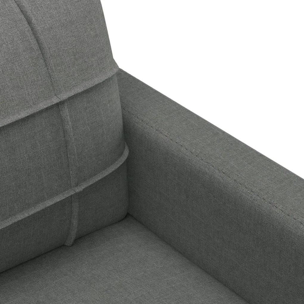 4 pcs conjunto de sofás com almofadas tecido cinzento-escuro