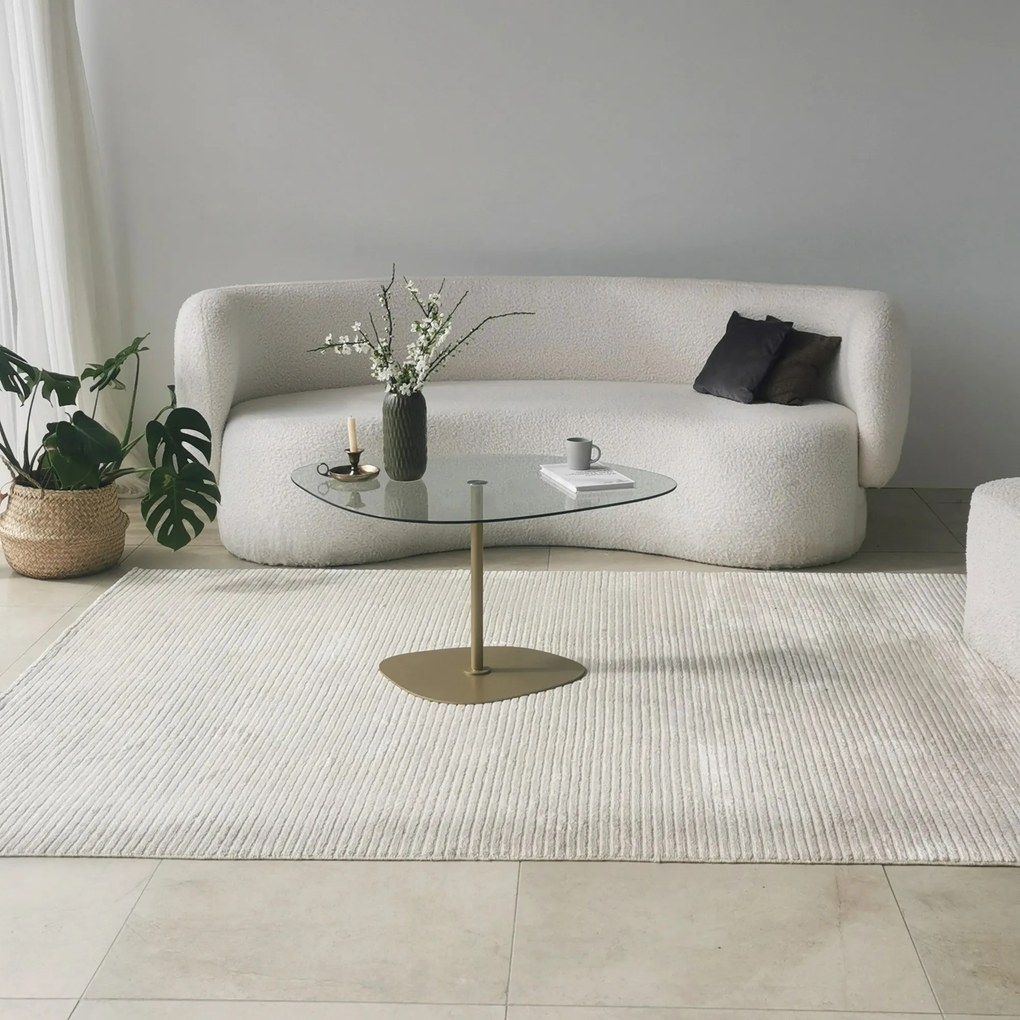 Mesa de Centro Soho – Transparente/Dourado – 85 cm x 40 cm x 67 cm