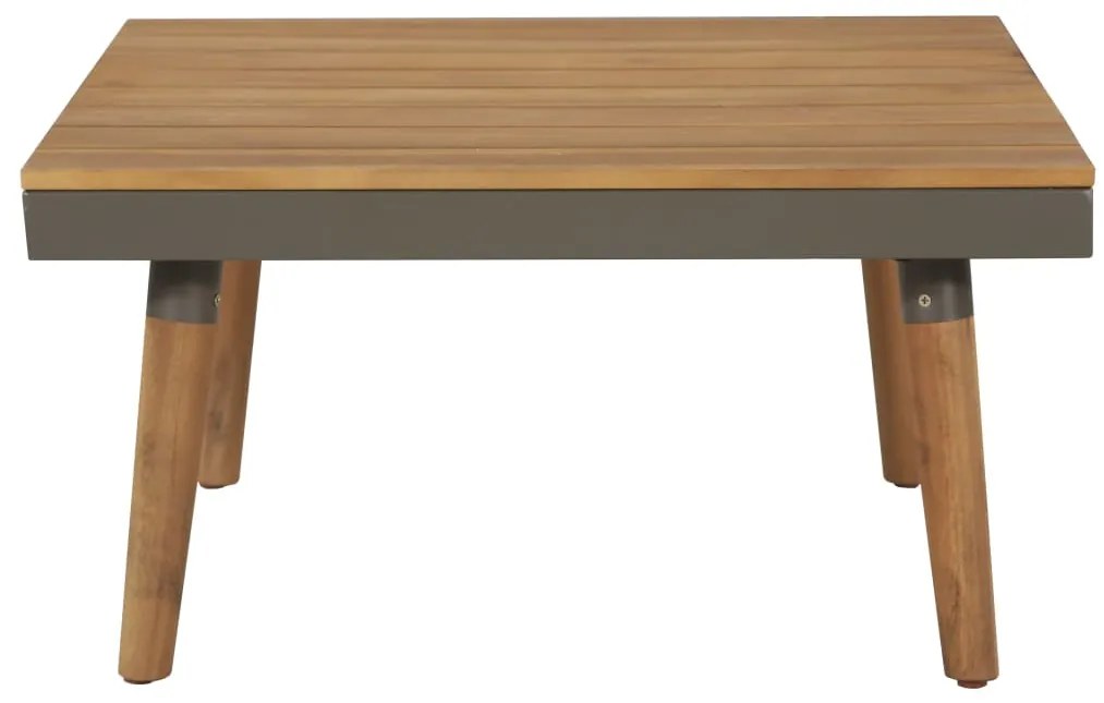 4 pcs conj. lounge jardim c/ almofadões acácia maciça castanho