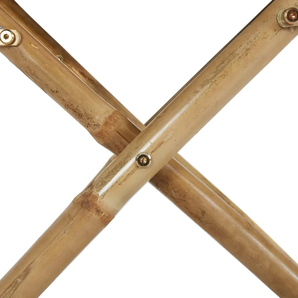 Cadeiras de realizador dobráveis 2 pcs bambu e tecido verde