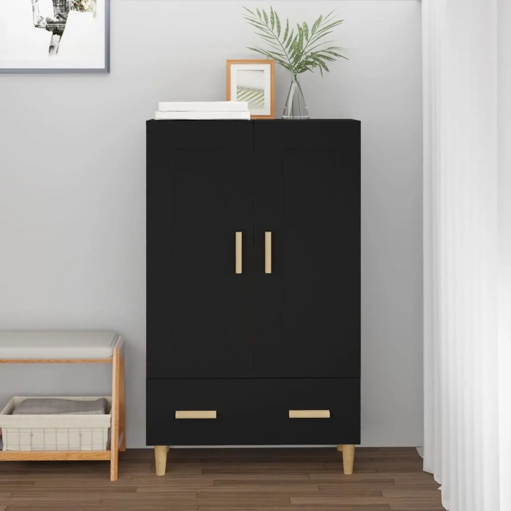vidaXL Armário alto 70x31x115 cm derivados de madeira preto