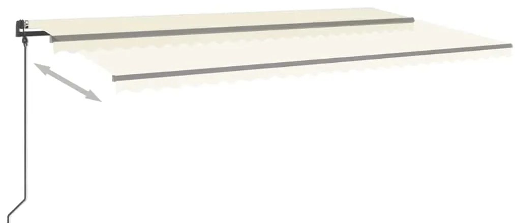 Toldo automático com LED e sensor de vento 6x3 m cor creme