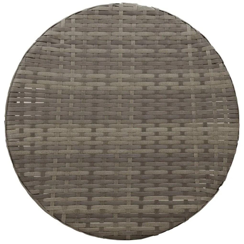 Conjunto Bistro de 3 peças com almofadas em rattan sintético cinza