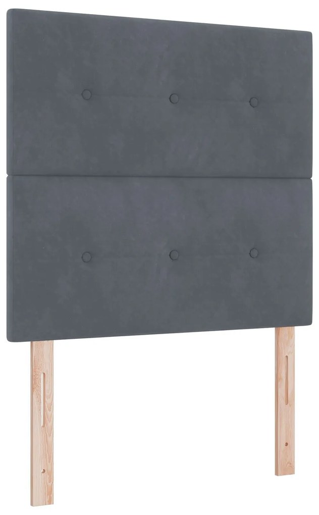 Cama Box com Colchão Cinza Escuro 120x200 cm de Veludo