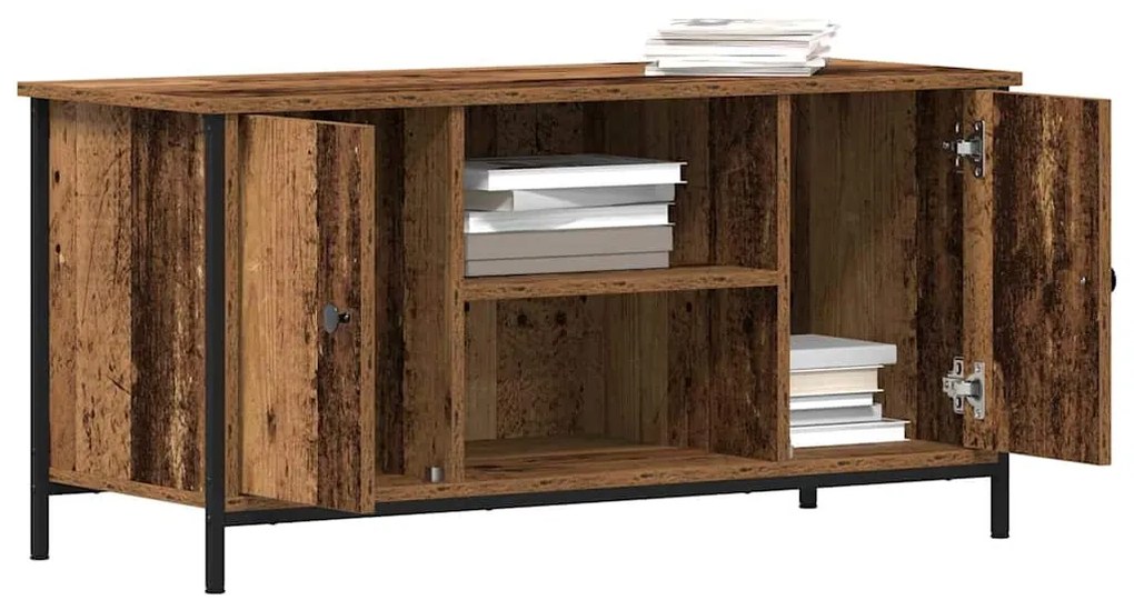 Gabinete de TV Madeira Antiga 100x40x50 cm Madeira de Engenharia e Aço