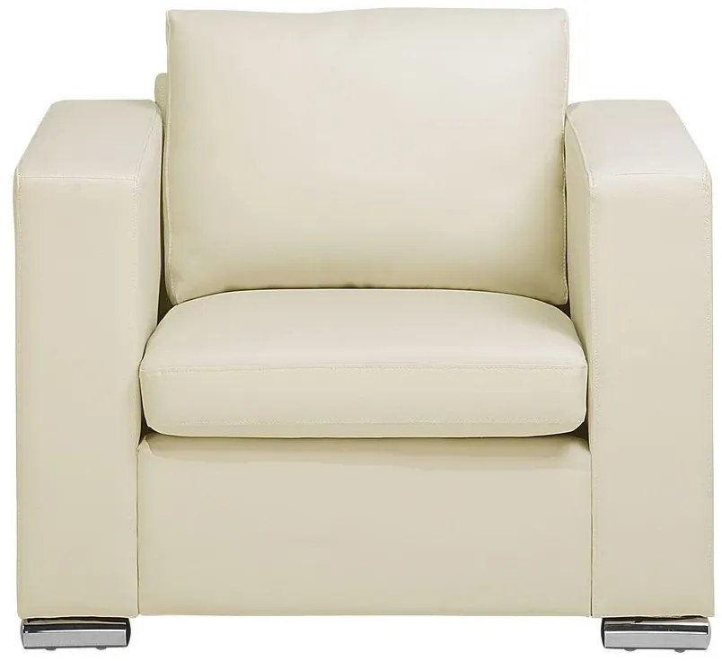 Conjunto de sofás com 6 lugares em pele creme HELSINKI Beliani
