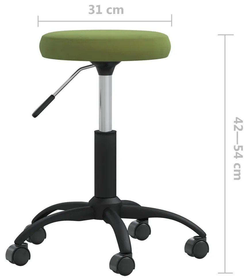 Cadeira de escritório giratória veludo verde-claro