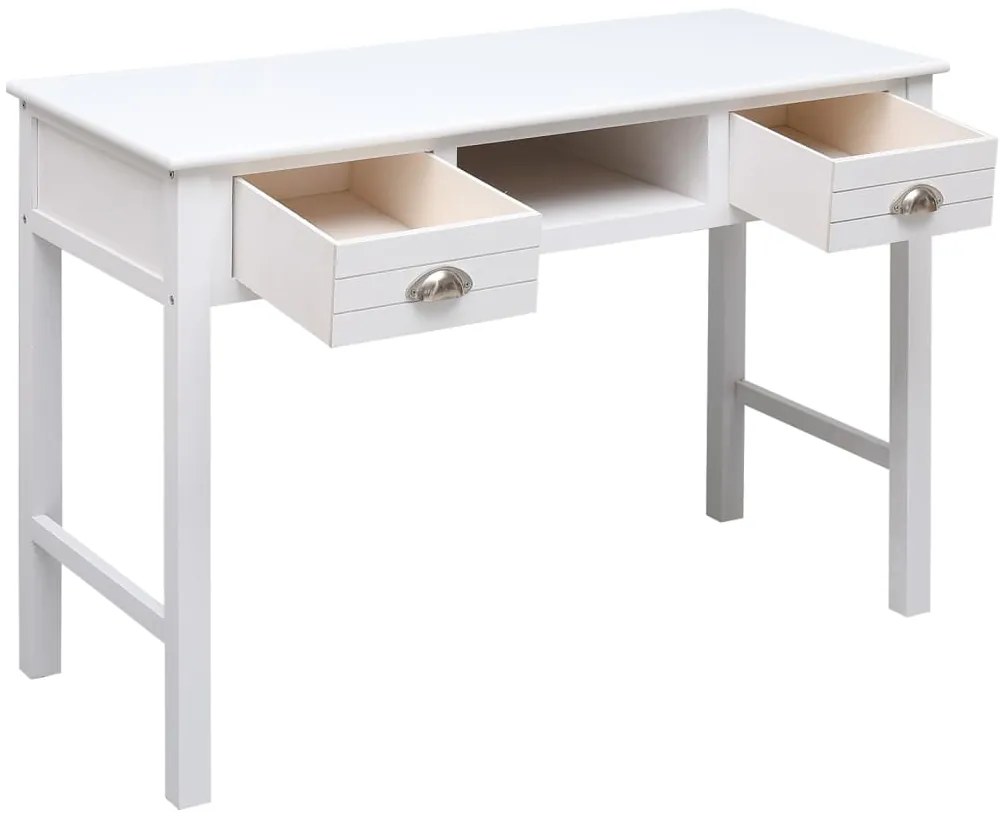 Secretária 108x45x76 cm madeira de paulownia maciça branco