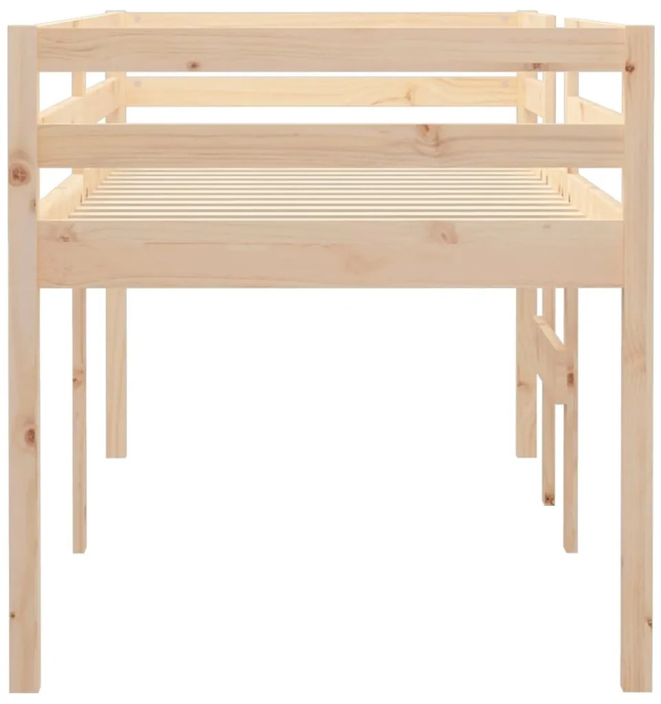 Cama alta 90x190 cm madeira de pinho maciça