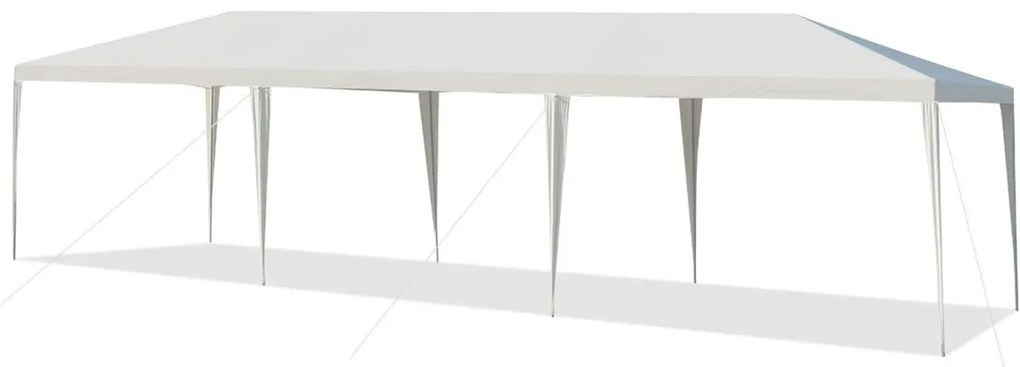 Tenda de jardim 3 x 9 m Impermeável Dobrável Proteção UV para exteriores Resistente com lona de polietileno festas, eventos, feiras branco