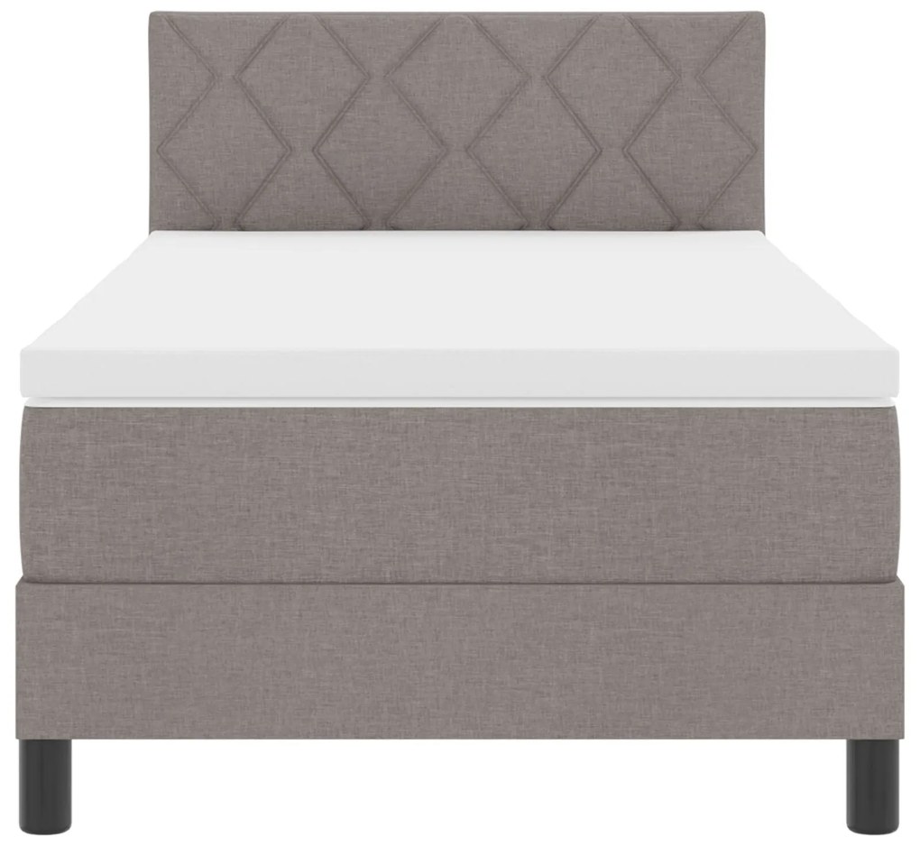Cama Box Spring com colchão cinza 100x200 cm Tecido