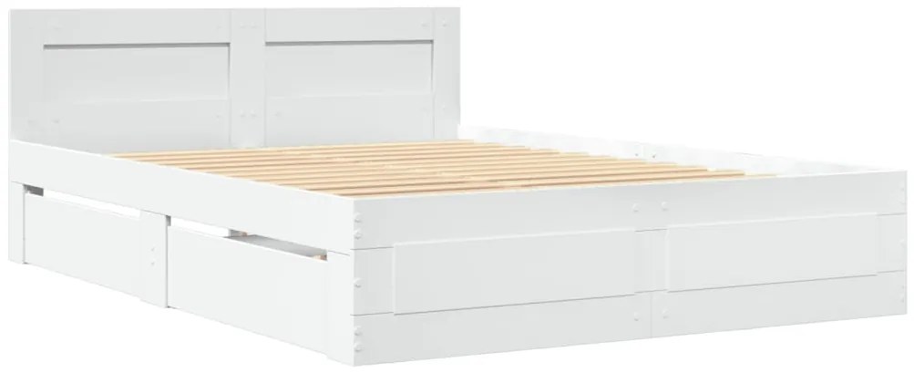 Estrutura cama c/ cabeceira 120x190 cm derivados madeira branco