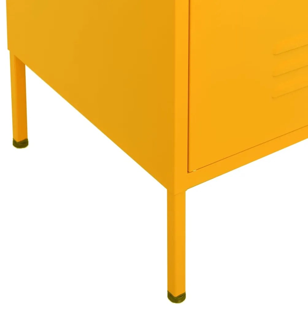 Armário de arrumação aço 80x35x101,5 cm amarelo mostarda
