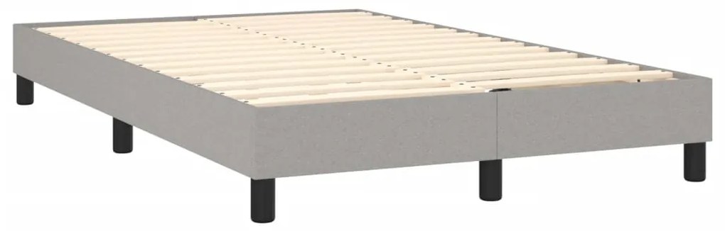 Cama box spring c/ colchão e LED 120x190 cm tecido cinza-claro