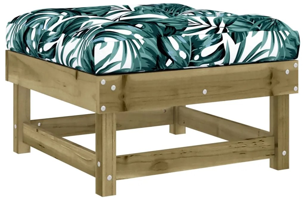 4 pcs conjunto lounge de jardim c/ almofadões pinho impregnado