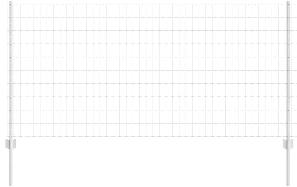vidaXL Cerca e Poste Prateado 1 x 25 m Aço