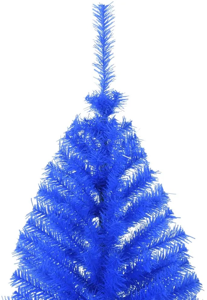 Meia árvore de Natal artificial com suporte 210 cm PVC azul