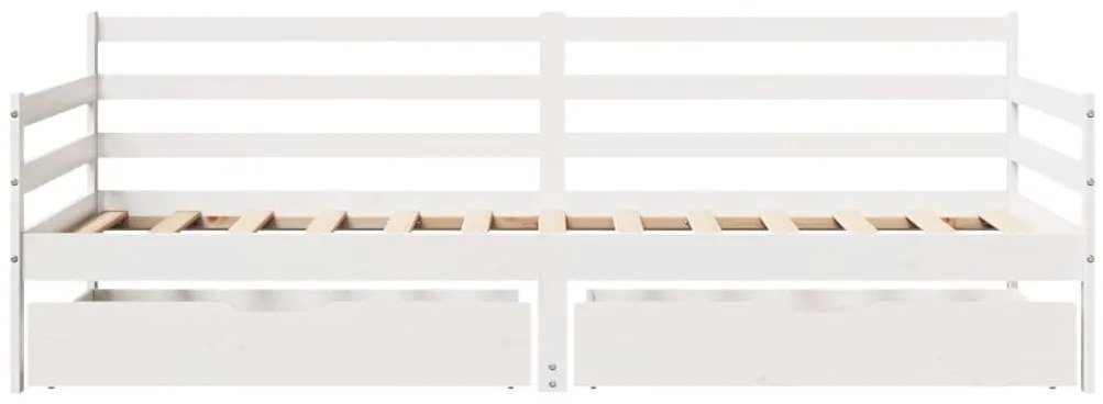 Sofá-cama c/ gavetas 90x200cm madeira de pinho maciça branco