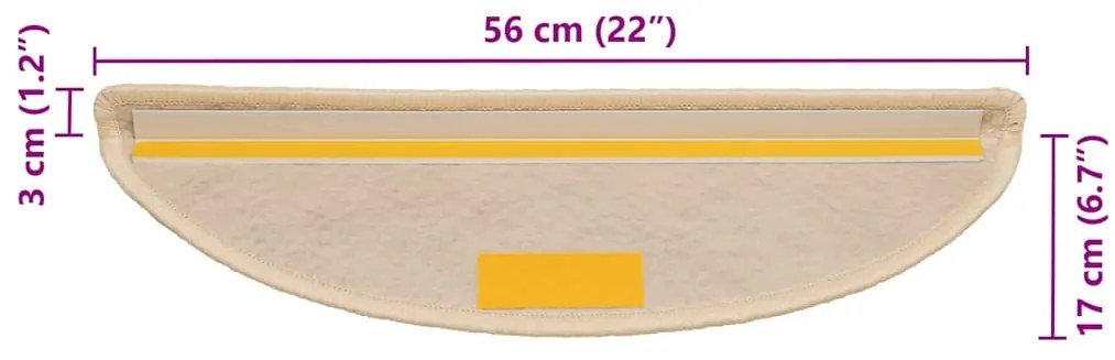 Tapetes escada adesivos aspeto sisal 30 pcs 56x17x3 cm berbere