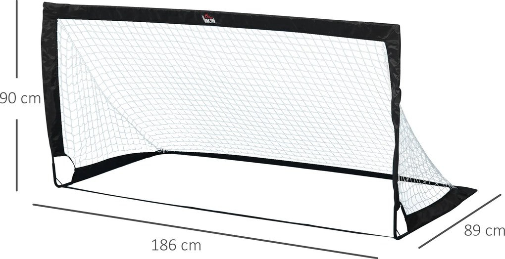 Balizas de Futebol Dobráveis para Crianças e Adultos com Saco de Transporte para Exterior Treino 183x90x90 cm Preto