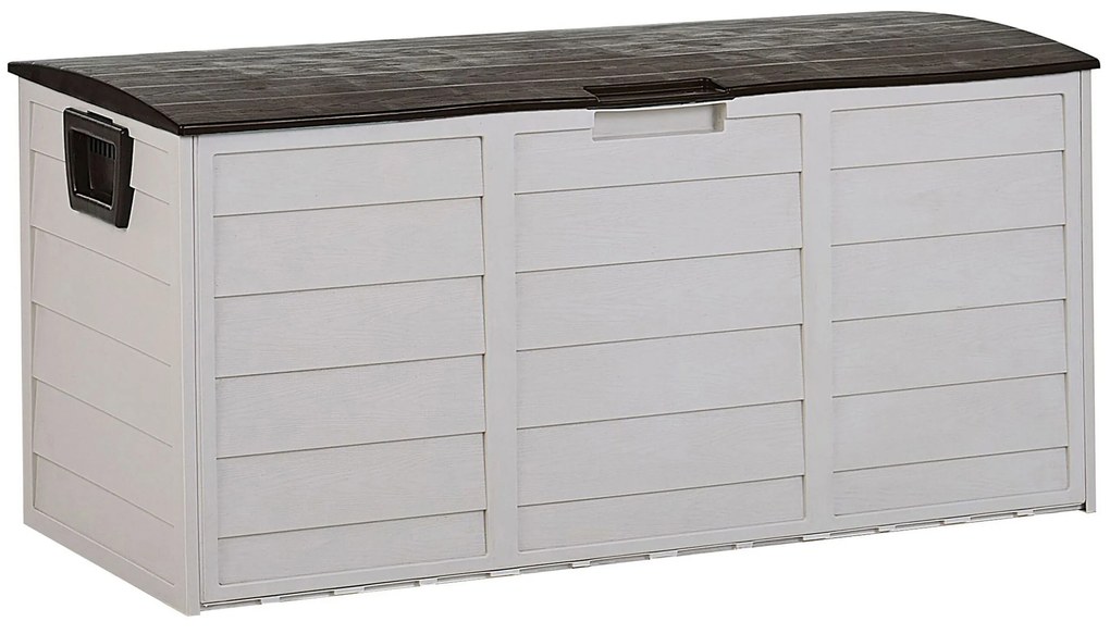 Caixa para exterior creme e castanho 112 x 50 cm LOCARNO Beliani