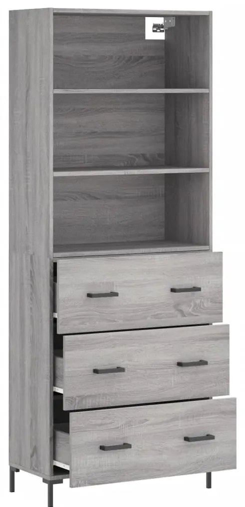 Armário alto 69,5x34x180 cm derivados de madeira sonoma cinza