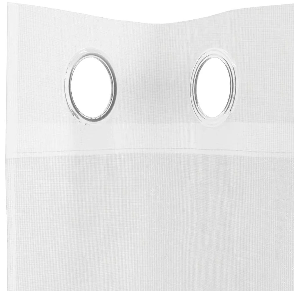 Cortinas de voile com ilhós 2 pcs branco