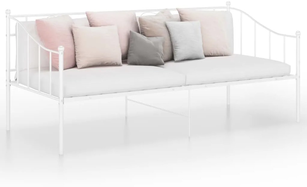 vidaXL Sofá-cama 90x200 cm metal branco