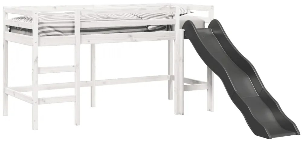 Cama alta p/ criança sem colchão 90x190 cm pinho maciço branco