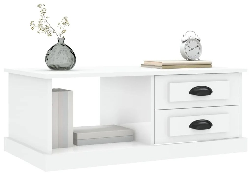 Mesa de centro 90x50x35 cm derivados madeira branco brilhante