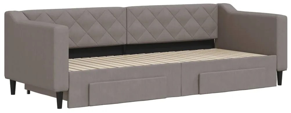 Sofá-cama c/ gavetão/gavetas 80x200 cm tecido cinza-acastanhado