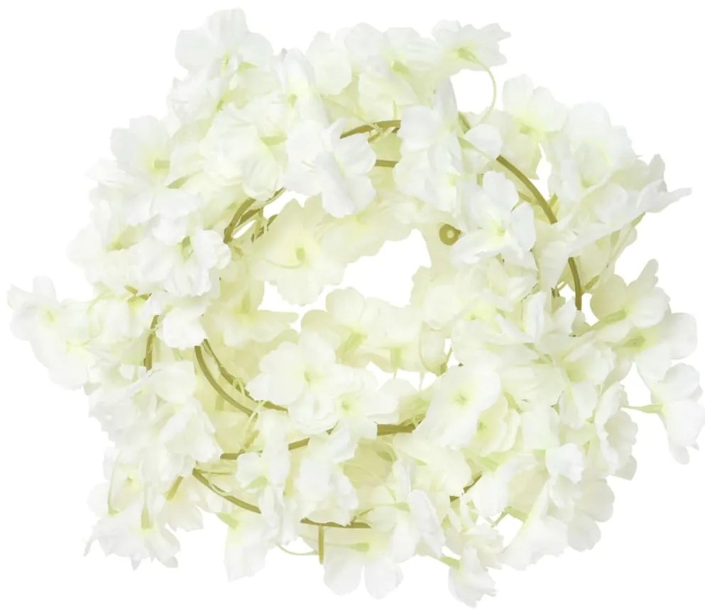 Grinaldas de flores de Natal 6 pcs 180 cm branco