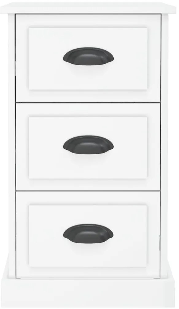 Mesa cabeceira 39x39x67 cm derivados madeira branco brilhante