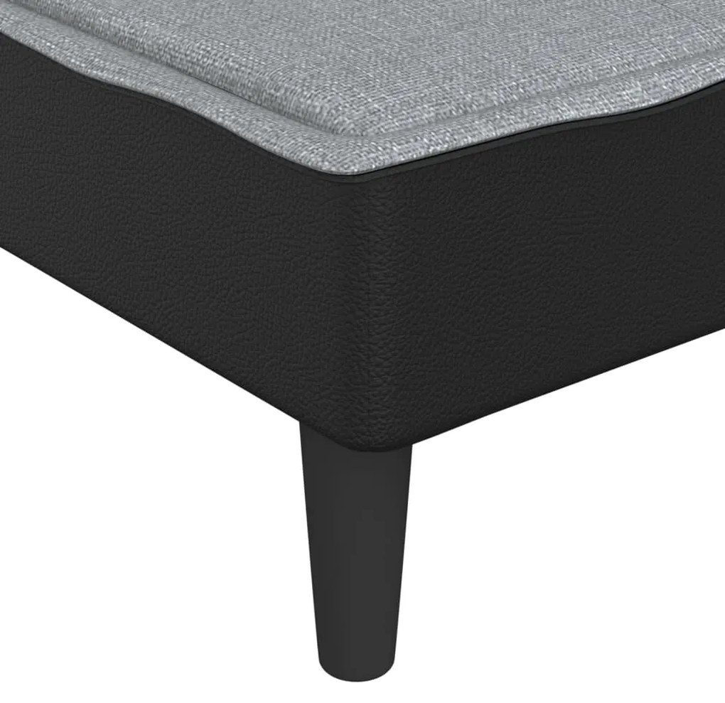 Chaise longue tecido cinzento-claro