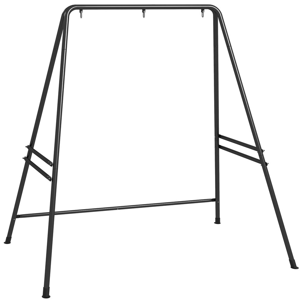 Outsunny Suporte Cadeira Suspensa 130 cm Estrutura Aço Capacidade 150 kg Pátio Jardim Preto | Aosom Portugal