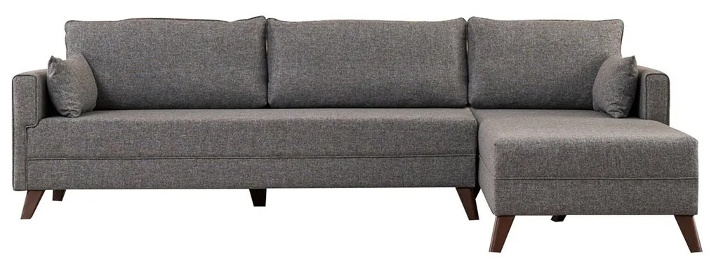 Sofá de Canto Bella – Cinzento – 275x85x165 cm