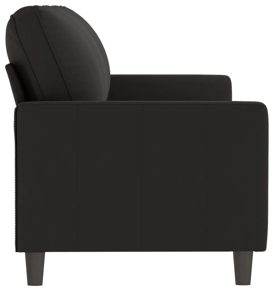 Sofá de 3 lugares 180 cm veludo preto
