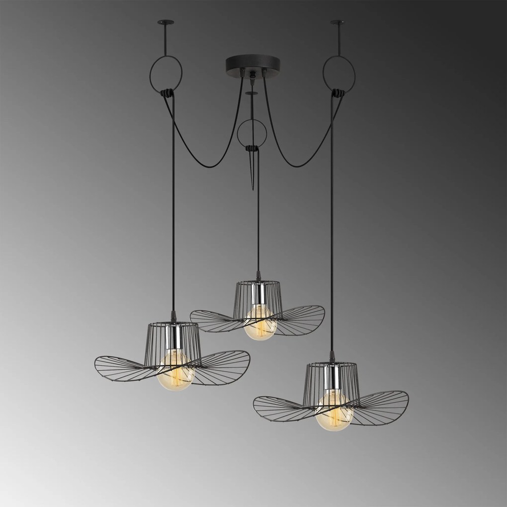 Candeeiro Tel – Preto – Diâmetro 118 cm, Altura 122 cm