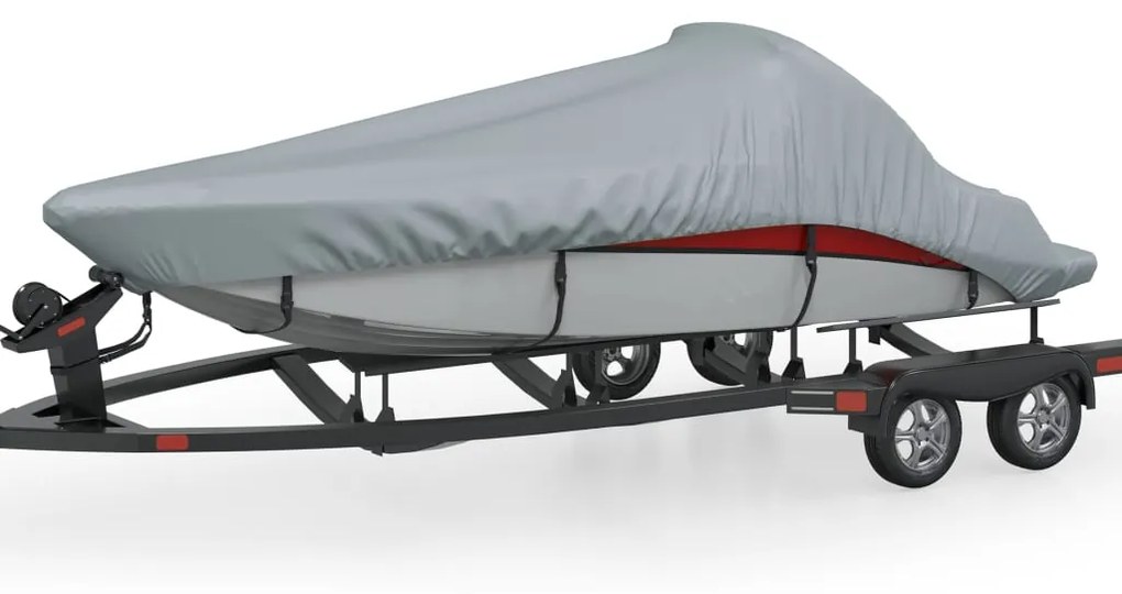 90430 vidaXL Cobertura de barco, cinza, comprimento 610-671 cm, largura 254 cm