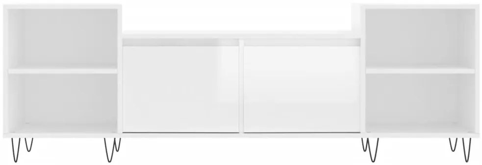 Móvel de TV 160x35x55 cm derivados de madeira branco brilhante