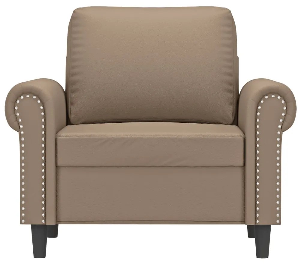 Poltrona 60 cm couro artificial cappuccino