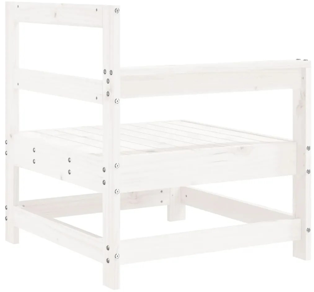 Sofás de canto para jardim 2 pcs madeira de pinho maciça branco