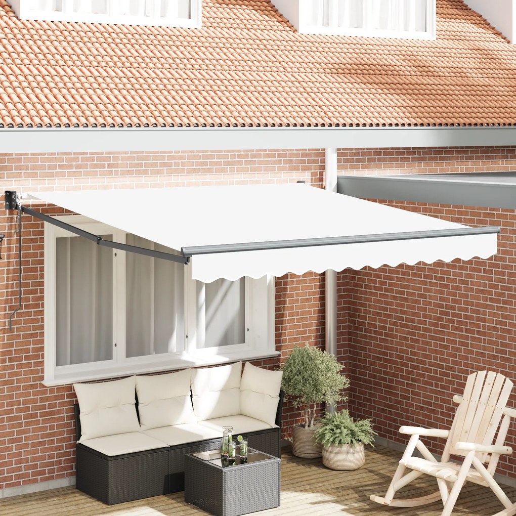 Toldo Retrátil Automático vidaXL Branco 300x250 cm