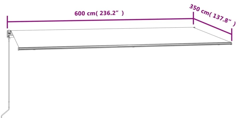 Toldo retrátil automático 600x350 cm antracite